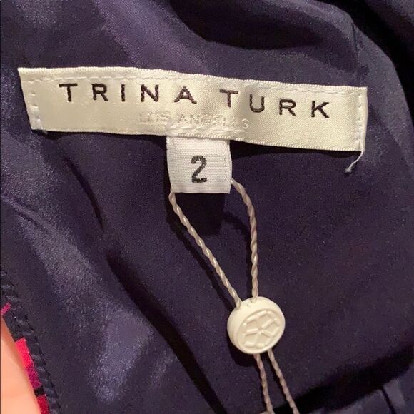 Trina Turk Abstract Multicolor Around Midnight Cutout Dress SZ 2 - Picture 3 of 5